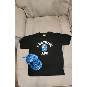 A bathing ape cameo t shirt with matching hat